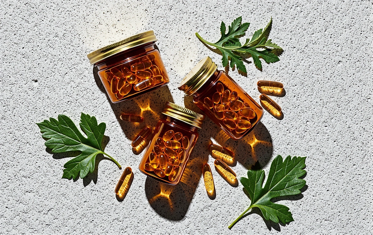 Mens vitamin complex concept